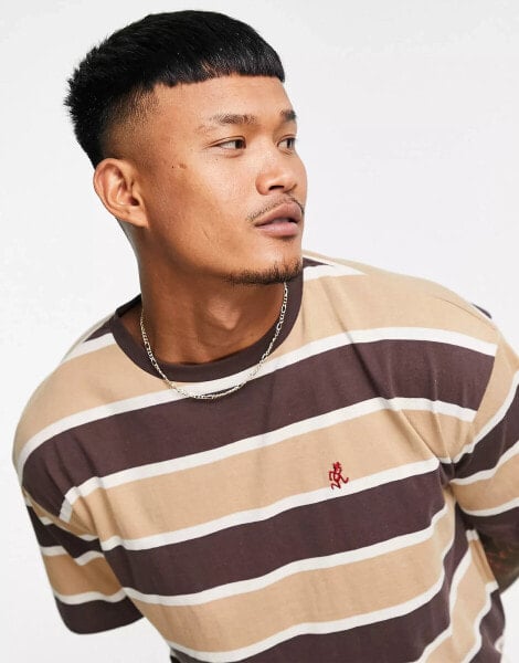 Gramicci stripped t-shirt in brown