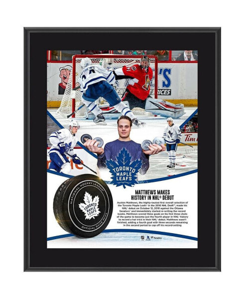 Auston Matthews Toronto Maple Leafs 10.5 x 13" Four-Goal NHL Debut Sublimated Plaque