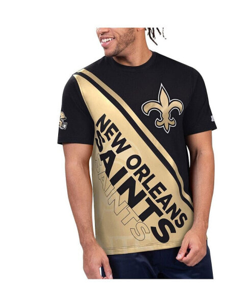 Men's Black/Gold New Orleans Saints Finish Line Extreme Graphic T-Shirt