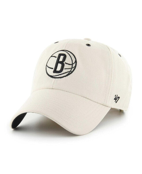 Men's Cream Brooklyn Nets Lunar Clean Up Adjustable Hat