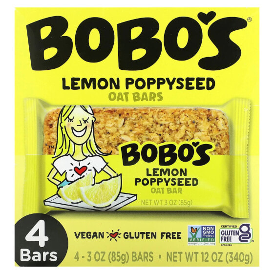 Батончики мюсли BoBo's Oat Bars Овсяные Батончики с Кокосом, 4 шт, 85 г каждый