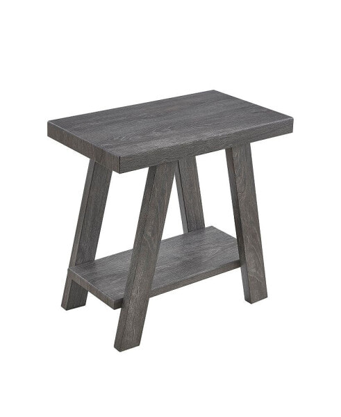 Wood Shelf Side Table in Gray Finish