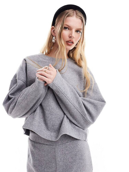 Mango oversized co-ord knitted sweat in grey