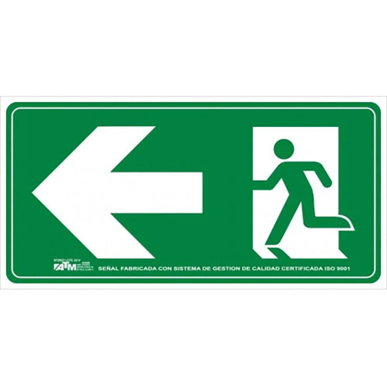 ATM Left arrow evacuation sign PVC class a