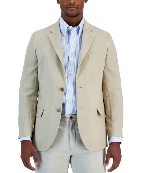 Men's Modern-Fit Solid Colored Linen Sport Coat