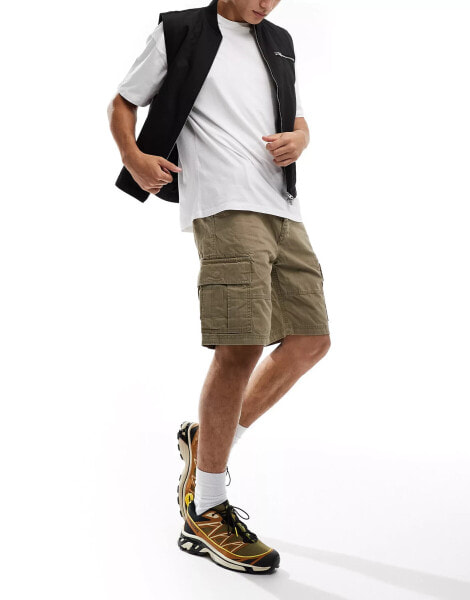 Superdry Heavy cargo shorts in dress beige