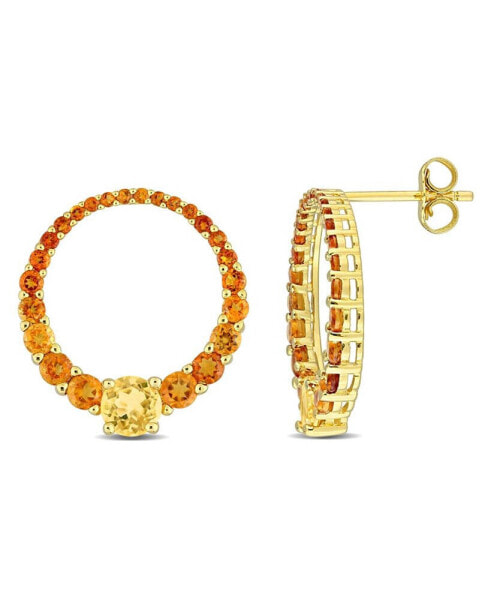 Citrine (2 4/5 ct. t.w.) Graduated Open Circle Hoop Earrings in 18k Gold Plated Sterling Silver