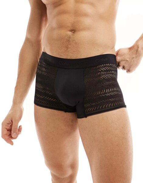 Calvin Klein Sculpt low rise trunks in black lace