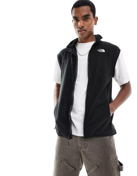 The North Face Glacier 100 zip up fleece vest in black