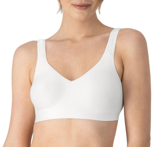 Hanes Signature Wireless Bra Women’s M White Wide Strap Comfortable Hook & Eye