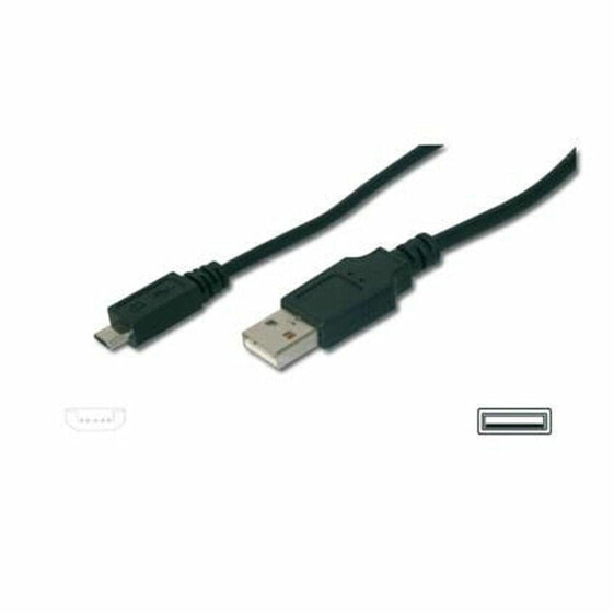 Кабель Micro USB Digitus A/micro-B, 3m Чёрный 3 m