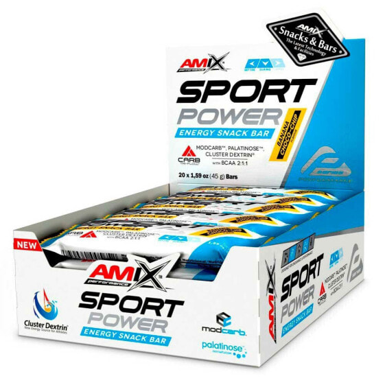 AMIX Sport Power Energy 45g 20 Units Banana And Chocolate Energy Bars Box