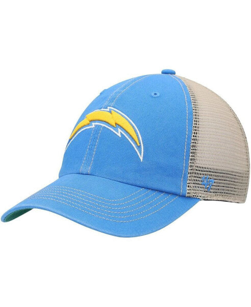 Men's Powder Blue, Natural Los Angeles Chargers Trawler Trucker Clean Up Snapback Hat