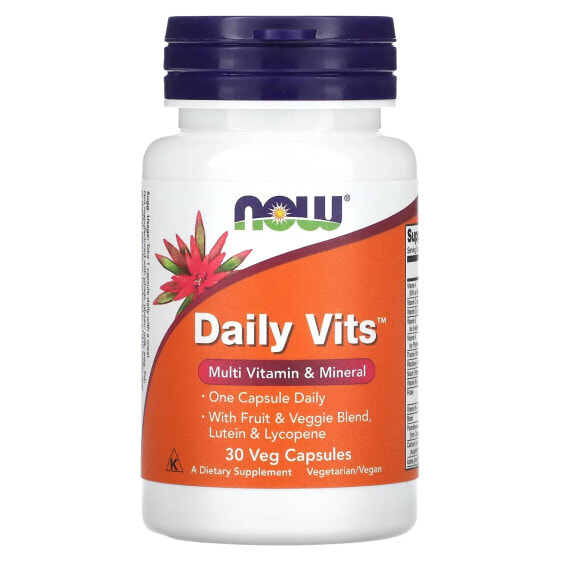 Витаминный комплекс NOW Daily Vits, 30 вегетарианских капсул