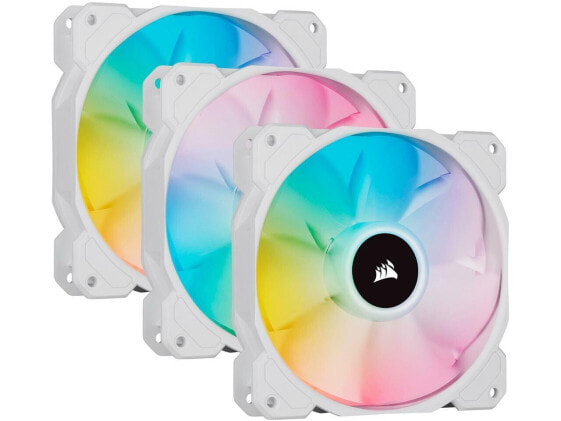 CORSAIR iCUE SP120 RGB ELITE Performance 120mm White PWM Triple Fan Kit with iCU