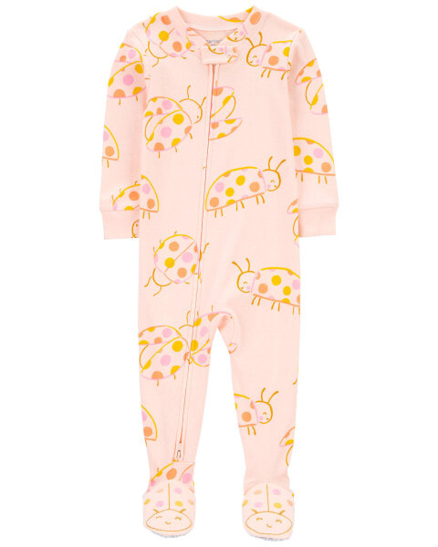 Toddler 1-Piece Ladybug 100% Snug Fit Cotton Footie Pajamas 5T
