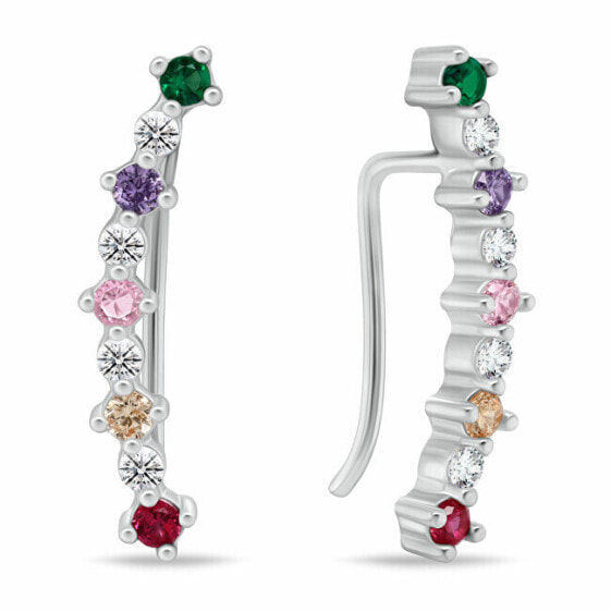 Matching long earrings with colored zircons EA1107WRBW