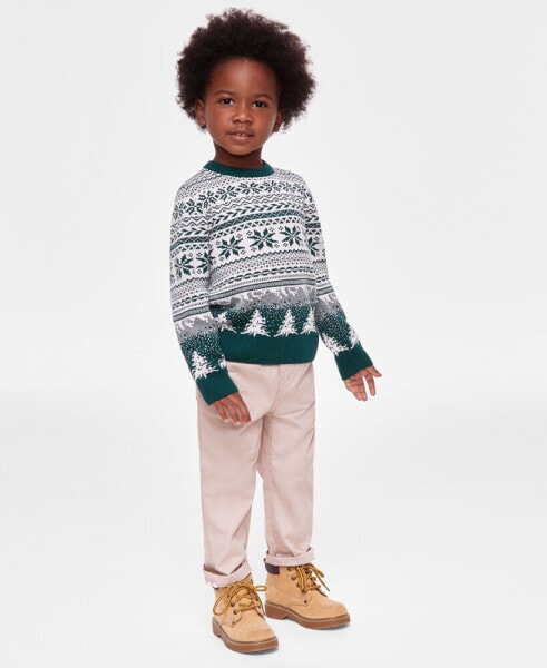 Toddler Boys Fair Isle Crewneck Sweater, Created for Macy's