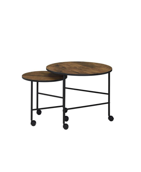 Oblis 2Pc Pk Nesting Tables, Vintage Oak