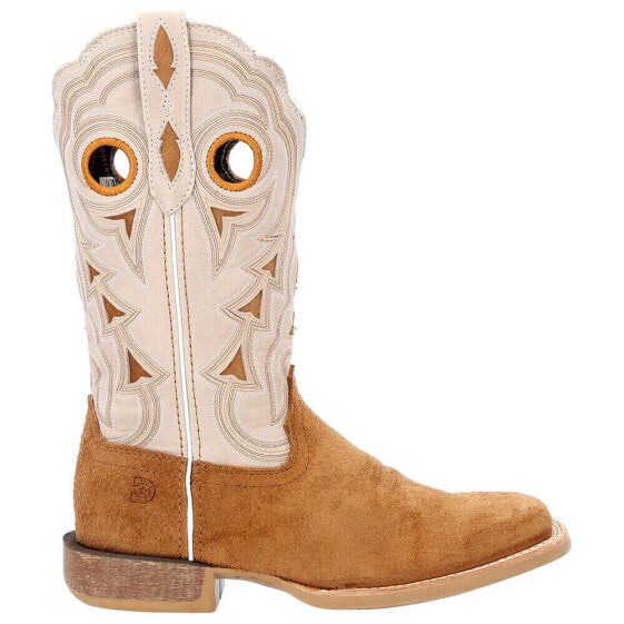 Durango Lady Rebel Pro Embroidered Square Toe Cowboy Womens Beige, Brown Casual