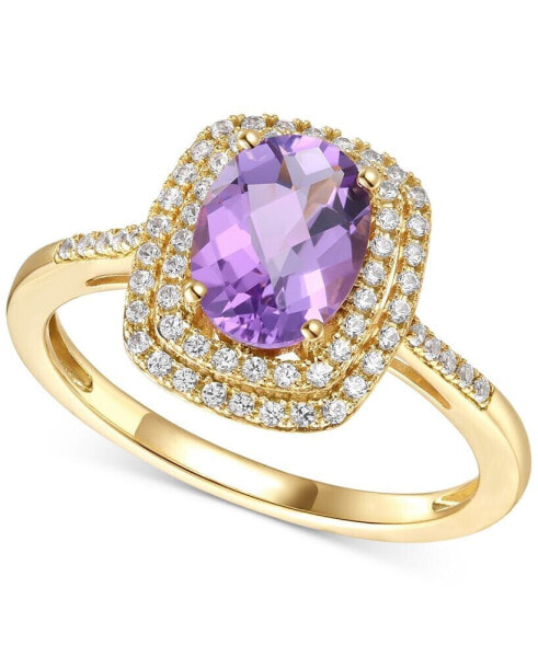 Кольцо Macy's amethyst & Diamond