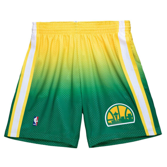 Mitchell & Ness Fadeaway Swingman Shorts Super 1994 Mens Green, Yellow Athletic