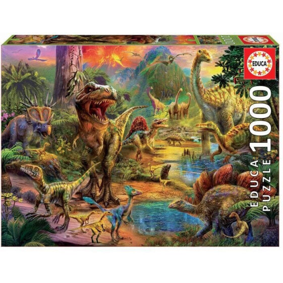 EDUCA Puzzle 1000 Teile - Terre De Dinosaures