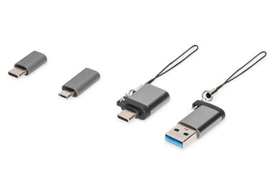 DIGITUS USB Adapter Set - 4-piece - Grey