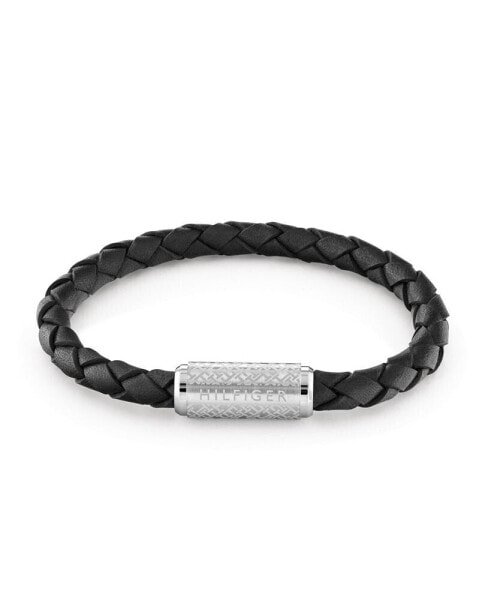 Men's Braided Black Leather Bracelet