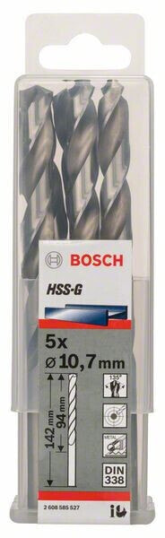 Bosch Metallbohrer HSS-G, DIN 338 10,7 x 94 x 142 mm