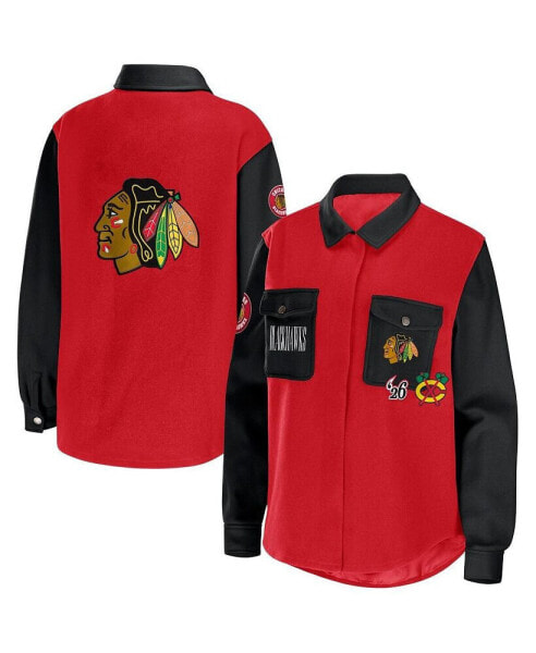 Свитшот женский WEAR by Erin Andrews Chicago Blackhawks Red, Black