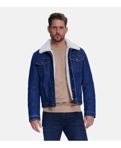 Men's Denim Shearling Jacket