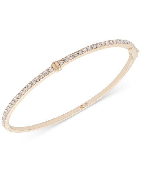 Gold-Tone Pavé Thin Bangle Bracelet