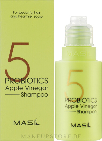 Sanftes sulfatfreies Shampoo mit Probiotika und Apfelessig - Masil 5 Probiotics Apple Vinegar Shampoo 50 ml