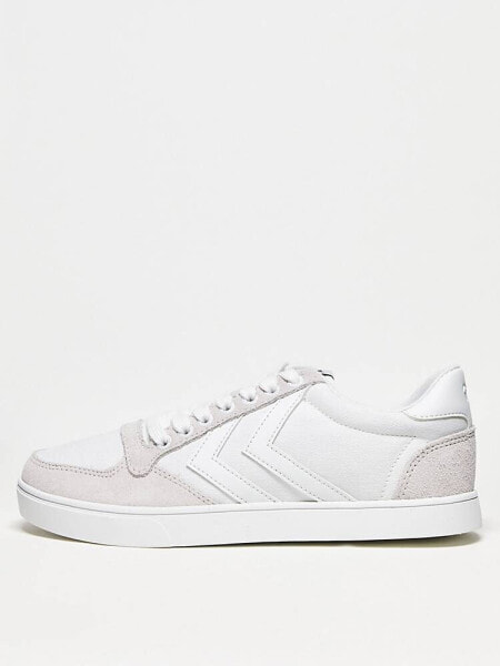 Hummel Unisex Slimmer Stadil Tonal low trainers in white