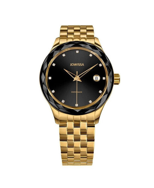 Tiro Swiss Gold Plated Ladies 38mm Watch - Black Dial