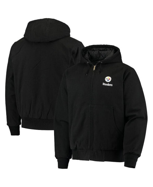 Men's Black Pittsburgh Steelers Dakota Cotton Canvas Hooded Jacket