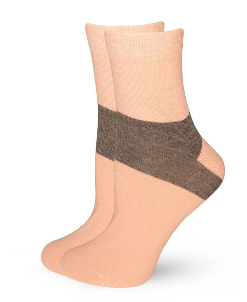 Women's European Made Heel-Stripe Pattern Cotton Socks