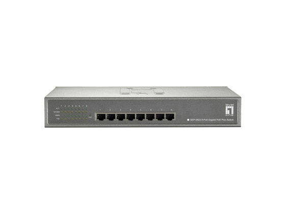 LevelOne 8-Port Gigabit PoE Switch - 802.3at/af PoE - 240W - Gigabit Ethernet (10/100/1000) - Power over Ethernet (PoE) - Rack mounting