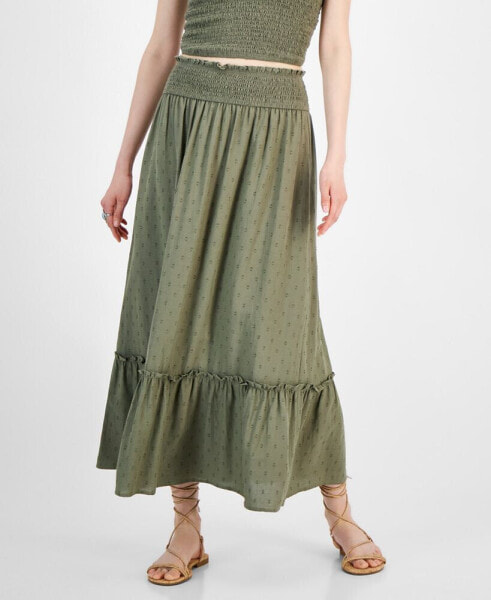 Women's Smocked-Waist Tiered Midi Skirt, Created for Macy's