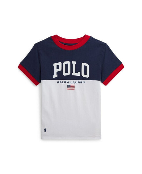 Футболка для малышей Polo Ralph Lauren с логотипом из тяжелой хлопковой джерси