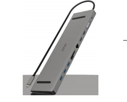 Наушники Acer ACG-DCK-C-1 - Проводные - USB 3.2 Gen 1 (3.1 Gen 1) Type-C - 100 W - 3.5 мм - 10,100,1000 Mбит/с - Серый
