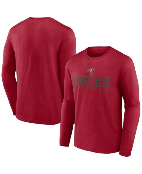 Men's Red Tampa Bay Buccaneers Big and Tall Wordmark Long Sleeve T-shirt