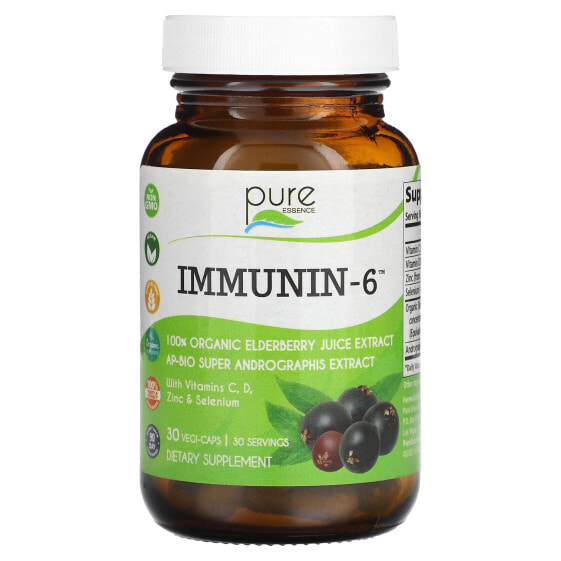 Вегетарианские капсулы Immunin-6, 60 штук от Pure Essence