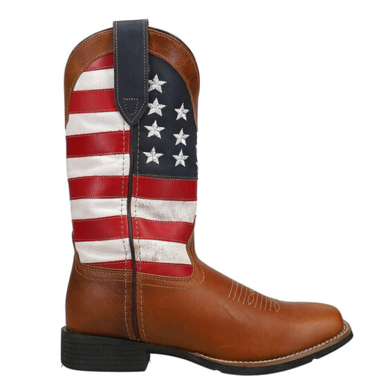 Сапоги женские Roper Patriotism Square Toe Cowboy коричневые Casual Boots 09-021-0905-2918