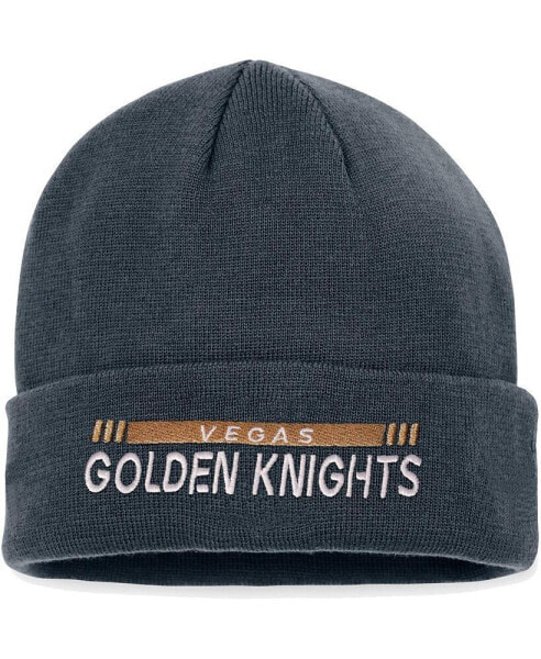 Men's Black Vegas Golden Knights Authentic Pro Rink Cuffed Knit Hat