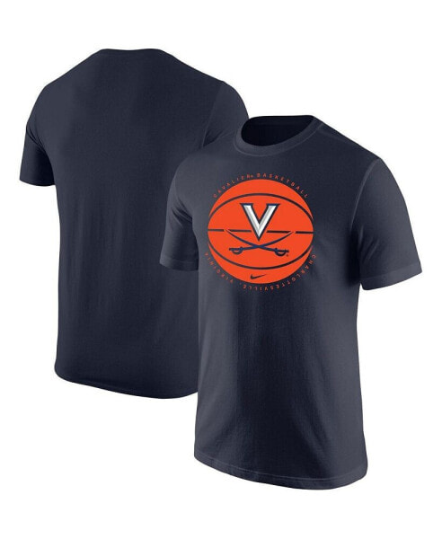 Men's Navy Virginia Cavaliers Basketball Logo T-shirt