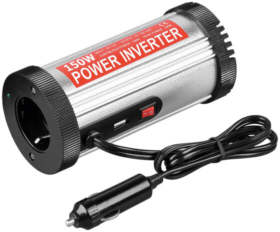 Wentronic Car Voltage Converter DC/AC (12V-230V / 150W) USB - Universal - Auto - 11-15 V - 150 W - 230 V - DC-to-AC