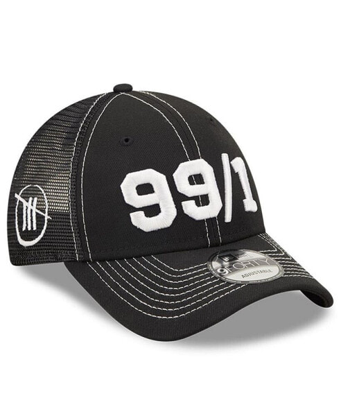 Men's Black TRACKHOUSE RACING 99/1 9FORTY Snapback Adjustable Trucker Hat