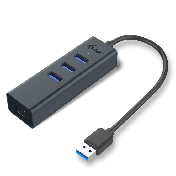 i-tec Metal USB 3.0 HUB 3 Port + Gigabit Ethernet Adapter - USB 3.2 Gen 1 (3.1 Gen 1) Type-A - RJ-45 - USB 3.2 Gen 1 (3.1 Gen 1) Type-A - 5000 Mbit/s - Grey - Metal - Link